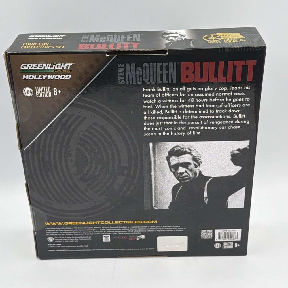 Bullitt Four Car Collectors Set 1968 Fastback Mustang, Charger & Beetle - Picture 3 of 5